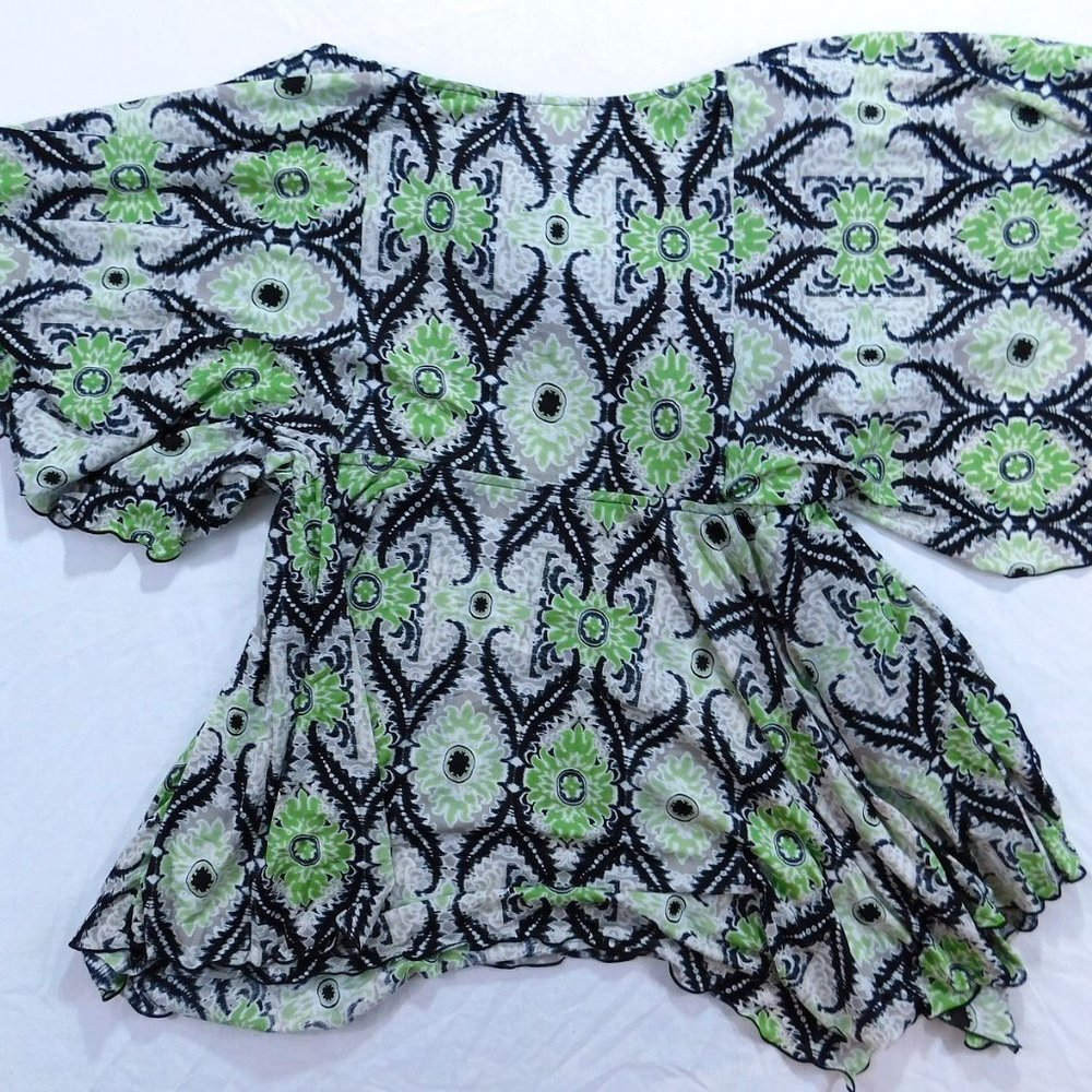 Style & Co. Women's Blouse Size Medium Green Multicolor
